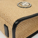 VERSACE Hand Bag Raffia 2way Beige Auth EC391A-14