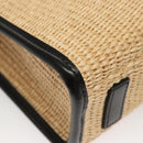 VERSACE Hand Bag Raffia 2way Beige Auth EC391A-15