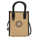 VERSACE Hand Bag Raffia 2way Beige Auth EC391A-13