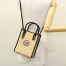 VERSACE Hand Bag Raffia 2way Beige Auth EC391A-21