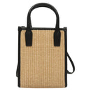 VERSACE Hand Bag Raffia 2way Beige Auth EC391A-2