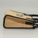 VERSACE Hand Bag Raffia 2way Beige Auth EC391A-3