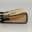 VERSACE Hand Bag Raffia 2way Beige Auth EC391A-4