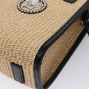 VERSACE Hand Bag Raffia 2way Beige Auth EC392AV-16