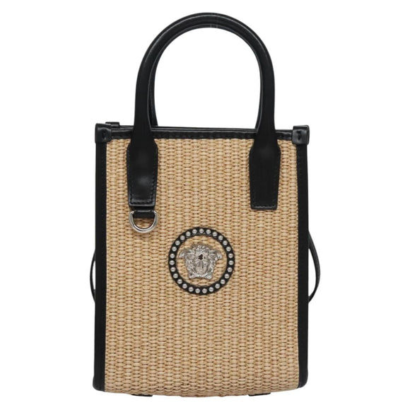 VERSACE Handtasche Bast 2-Wege Beige Auth EC392AV