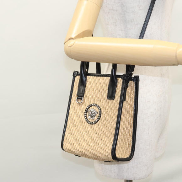 VERSACE Handtasche Bast 2-Wege Beige Auth EC392AV