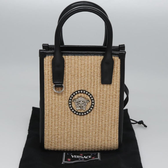 VERSACE Handtasche Bast 2-Wege Beige Auth EC392AV