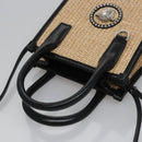 VERSACE Hand Bag Raffia 2way Beige Auth EC392AV-6