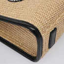 VERSACE Hand Bag Raffia 2way Beige Auth EC393A-9