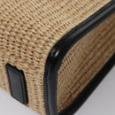 VERSACE Hand Bag Raffia 2way Beige Auth EC393A-18