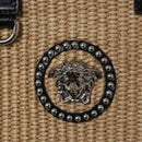 VERSACE Hand Bag Raffia 2way Beige Auth EC393V-19