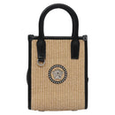 VERSACE Hand Bag Raffia 2way Beige Auth EC393A-13