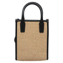 VERSACE Hand Bag Raffia 2way Beige Auth EC393V-2