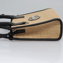 VERSACE Hand Bag Raffia 2way Beige Auth EC393A-4