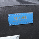 VERSACE Shoulder Bag Denim Blue Gold Auth EC394V-18