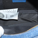 VERSACE Shoulder Bag Denim Blue Gold Auth EC394A-11