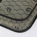 Christian Dior Honeycomb Canvas Shoulder Bag Gold Navy Auth EC396-15