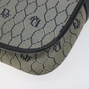 Christian Dior Honeycomb Canvas Shoulder Bag Gold Navy Auth EC396-16