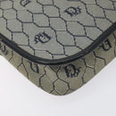 Christian Dior Honeycomb Canvas Shoulder Bag Gold Navy Auth EC396-17