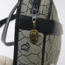 Christian Dior Honeycomb Canvas Shoulder Bag Gold Navy Auth EC396-10