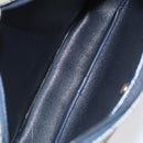 Christian Dior Honeycomb Canvas Shoulder Bag Gold Navy Auth EC396-12