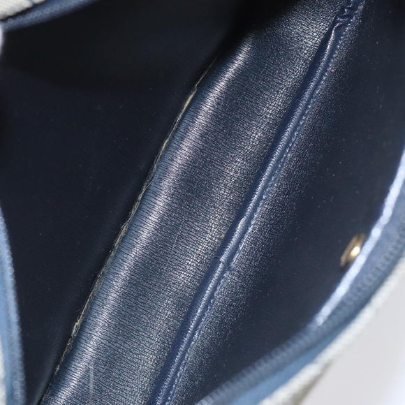 Christian Dior Honeycomb Canvas Shoulder Bag Gold Navy Auth EC396