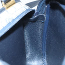 Christian Dior Honeycomb Canvas Shoulder Bag Gold Navy Auth EC396-18