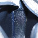 Christian Dior Honeycomb Canvas Shoulder Bag Gold Navy Auth EC396-19