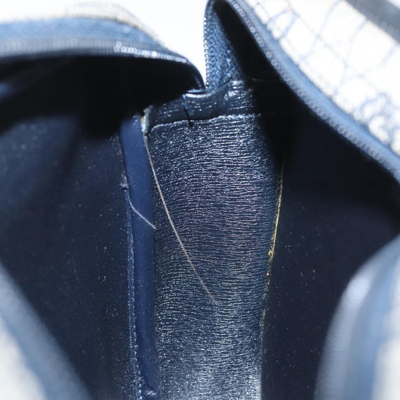 Christian Dior Honeycomb Canvas Shoulder Bag Gold Navy Auth EC396