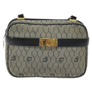 Christian Dior Honeycomb Canvas Shoulder Bag Gold Navy Auth EC396-13