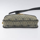 Christian Dior Honeycomb Canvas Shoulder Bag Gold Navy Auth EC396-5