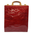 LOUIS VUITTON Monogram Vernis Stanton Tote Bag Red M91078 LV Auth EC405-2