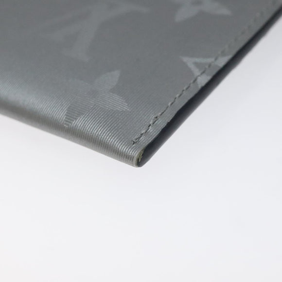 LOUIS VUITTON Monogram Satellite Alpha Pouch Card Case Silver M44178 Auth EC408A