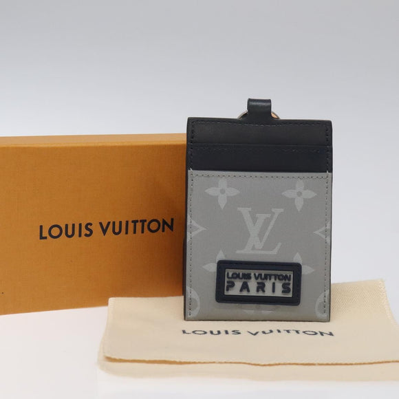 LOUIS VUITTON Monogram Satellite Alpha Pouch Card Case Silver M44178 Auth EC408A