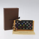 LOUIS VUITTON Monogram Multicolor Pochette Cles Purse Black M92654 Auth EC410SV-12