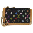 LOUIS VUITTON Monogram Multicolor Pochette Cles Purse Black M92654 Auth EC410SV-1