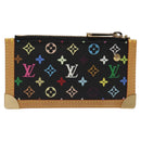 LOUIS VUITTON Monogram Multicolor Pochette Cles Purse Black M92654 Auth EC410SV-2
