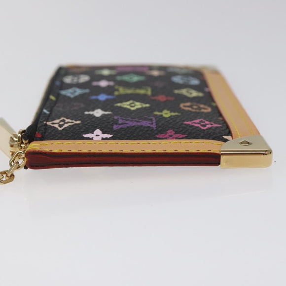LOUIS VUITTON Monogram Multicolor Pochette Cles Purse Black M92654 Auth EC410SV