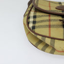 Burberrys Nova Check Shoulder Bag PVC Leather Beige Auth EC421-10