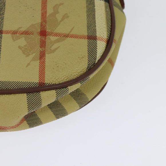 Burberrys Nova Check Shoulder Bag PVC Leather Beige Auth EC421