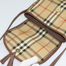 Burberrys Nova Check Shoulder Bag PVC Leather Beige Auth EC421-15