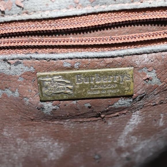 Burberrys Nova Check Shoulder Bag PVC Leather Beige Auth EC421