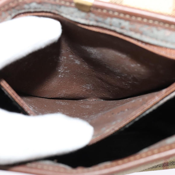 Burberrys Nova Check Shoulder Bag PVC Leather Beige Auth EC421