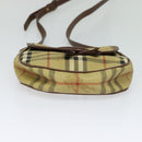 Burberrys Nova Check Shoulder Bag PVC Leather Beige Auth EC421-9