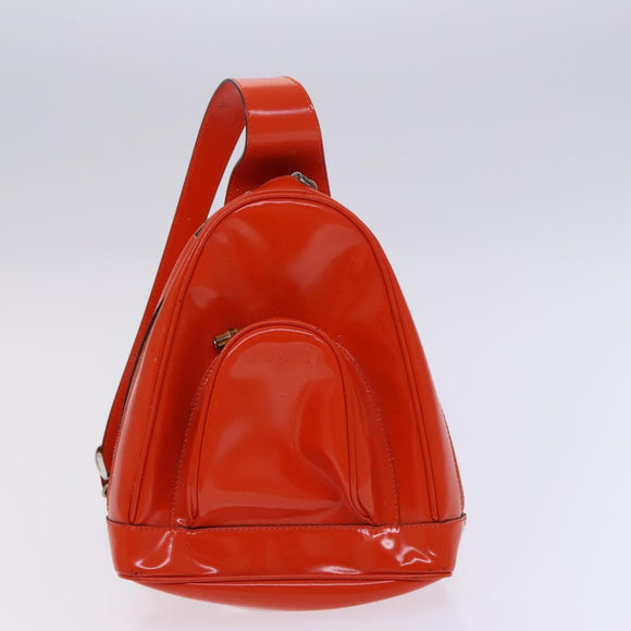 GUCCI Shoulder Bag Suede Patent 2Set Brown Orange Auth EC423