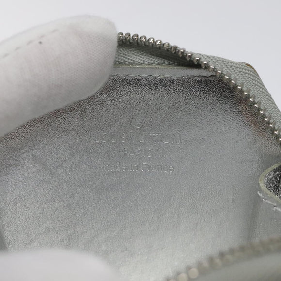 LOUIS VUITTON Vernis Porte Monnaie Flocon Coin Purse Silver M58218 LV Auth EC425