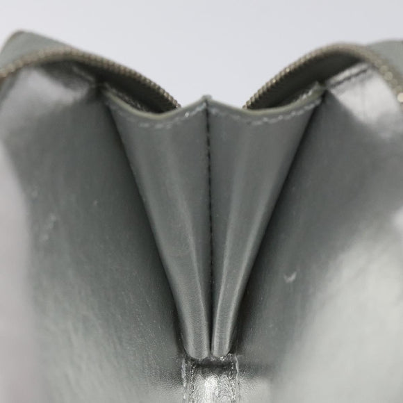 LOUIS VUITTON Vernis Porte Monnaie Flocon Coin Purse Silver M58218 LV Auth EC425