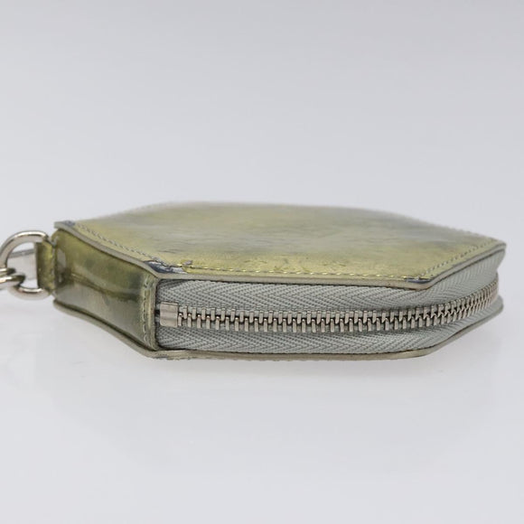 LOUIS VUITTON Vernis Porte Monnaie Flocon Coin Purse Silver M58218 LV Auth EC425