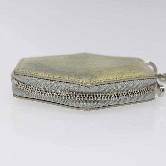 LOUIS VUITTON Vernis Porte Monnaie Flocon Coin Purse Silver M58218 LV Auth EC425