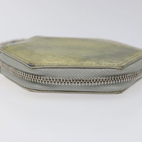 LOUIS VUITTON Vernis Porte Monnaie Flocon Coin Purse Silver M58218 LV Auth EC425